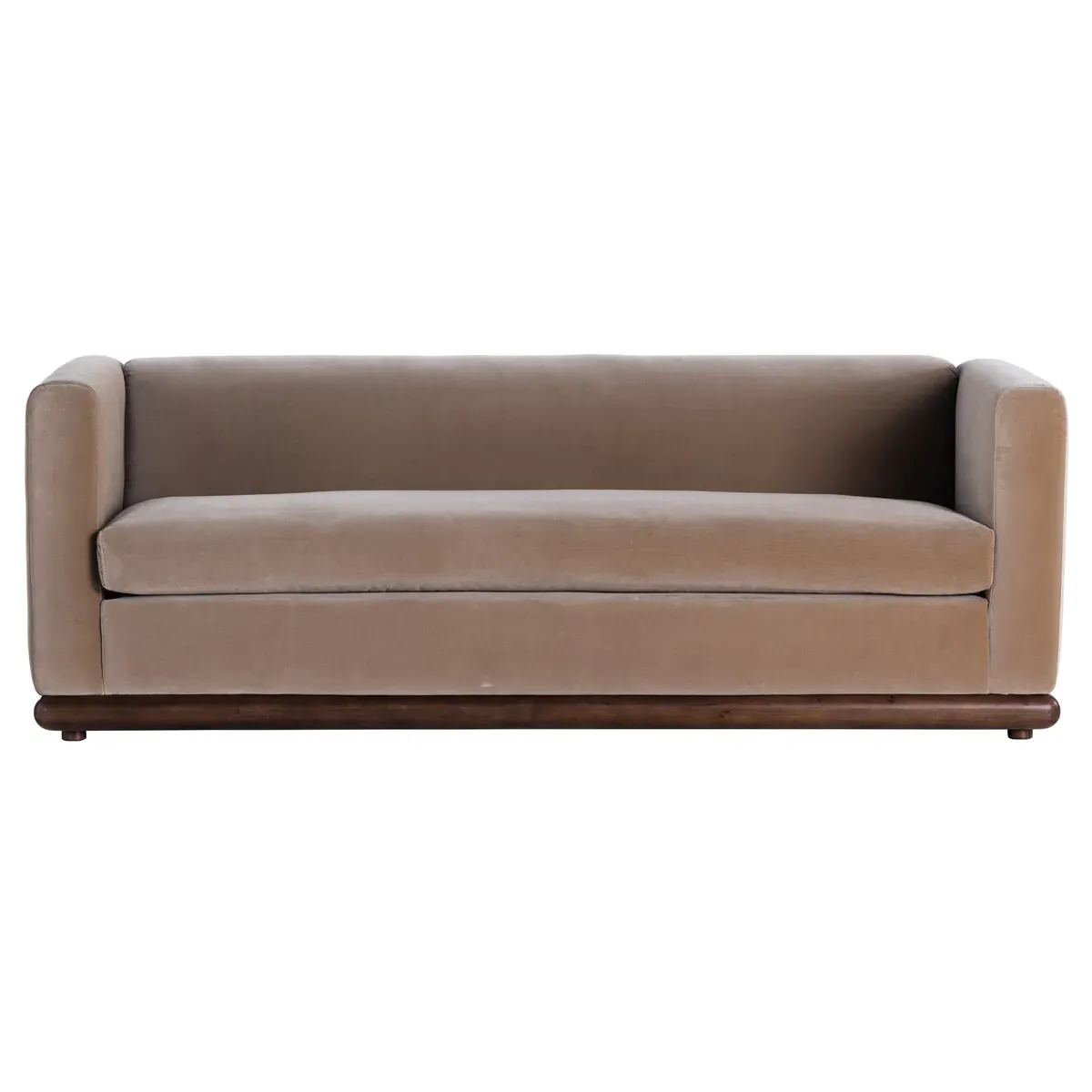 Jordane 3-Seater Sofa - Taupe, Velvet