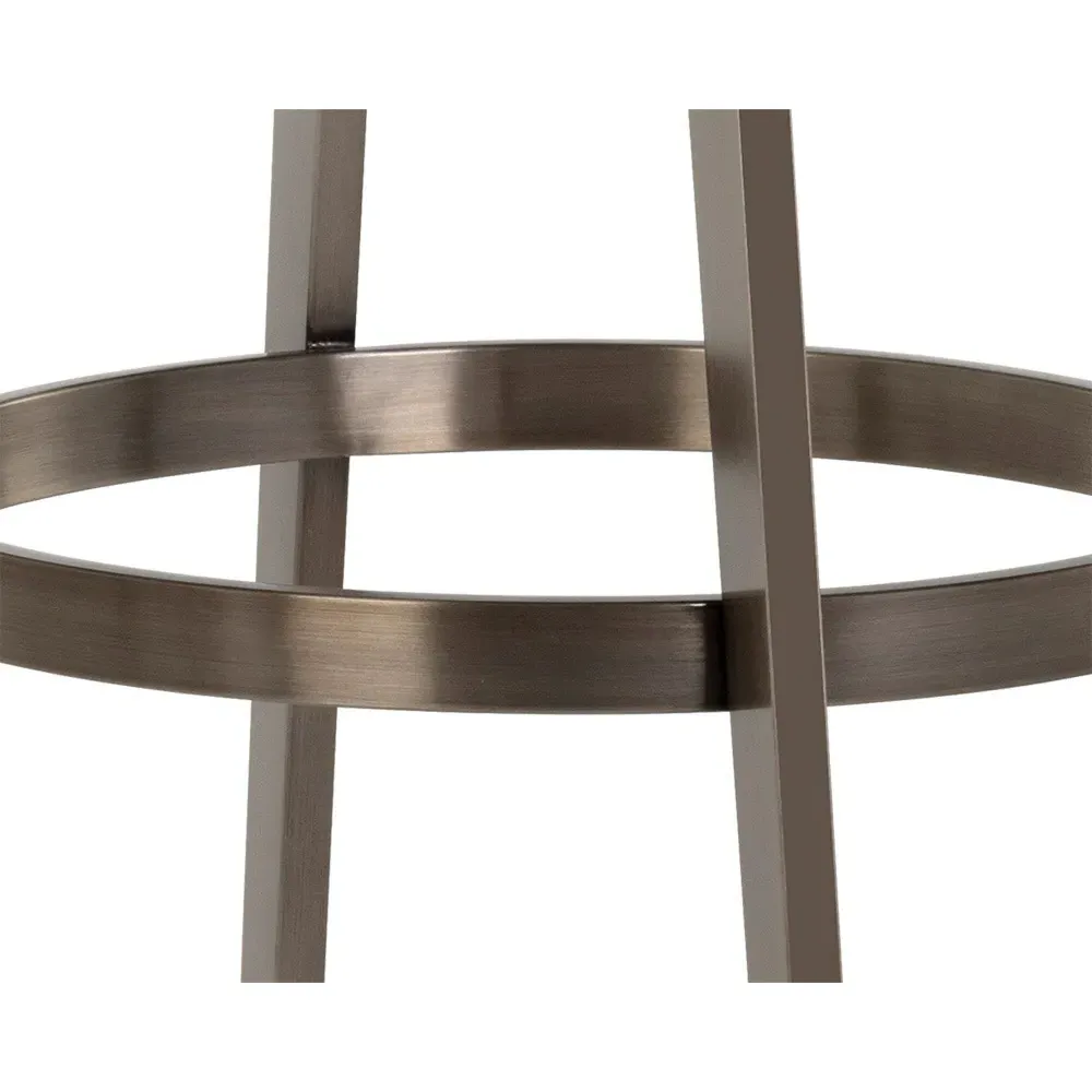 Jordanne Swivel Bar Stool - Black, Faux Leather