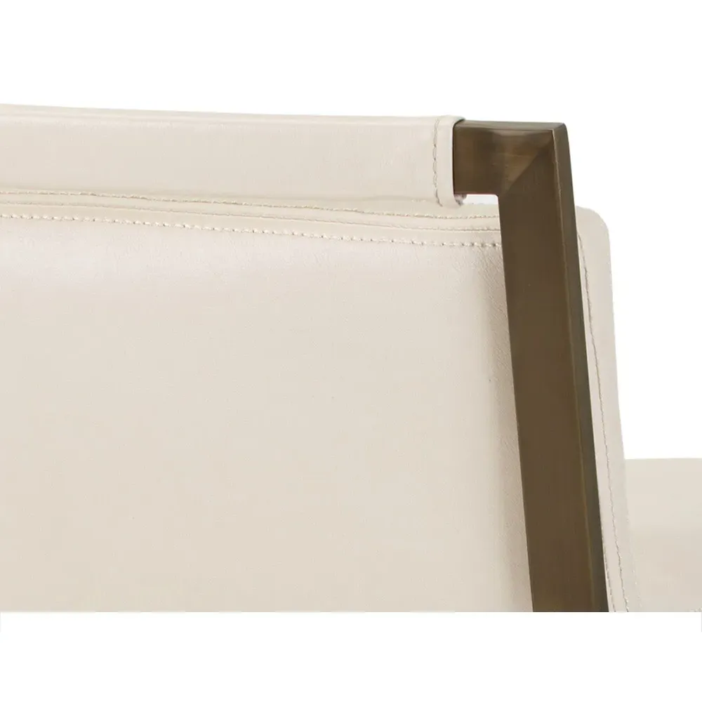 Jordanne Swivel Bar Stool - Cream, Faux Leather