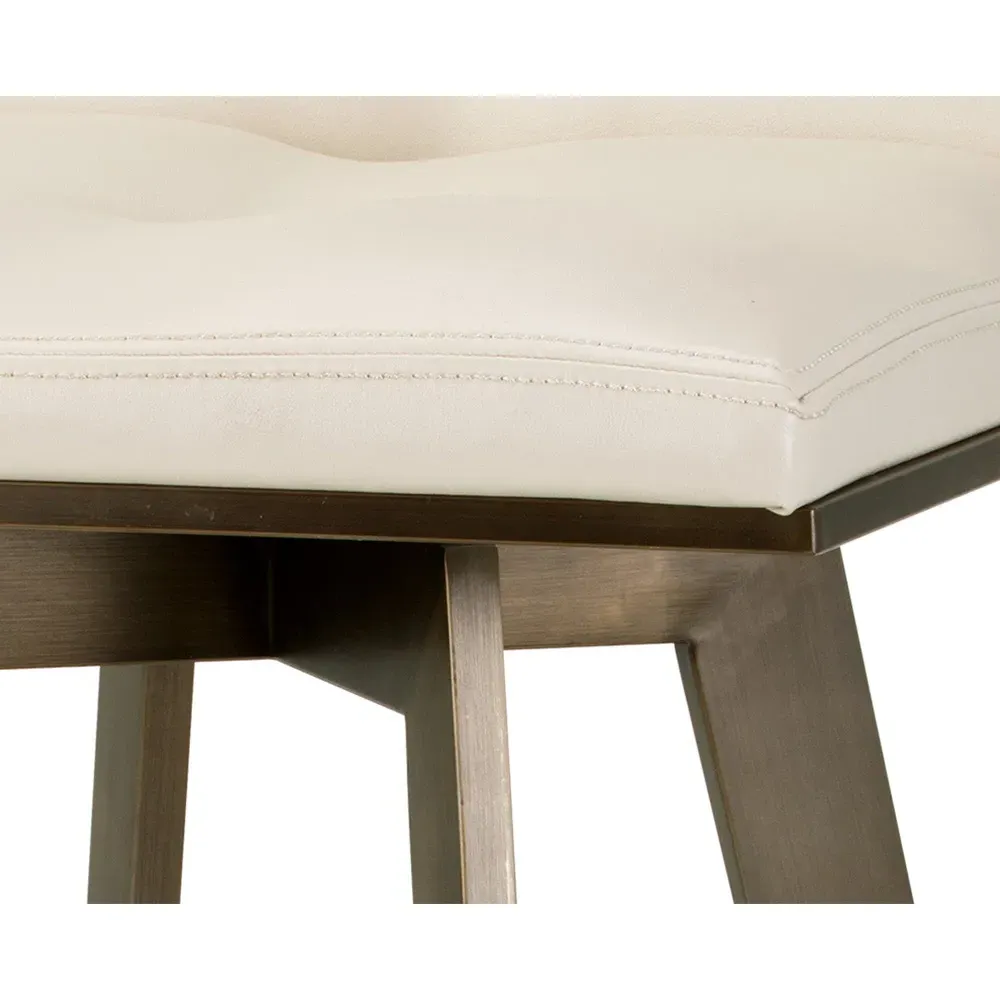 Jordanne Swivel Counter Stool - Cream, Faux Leather