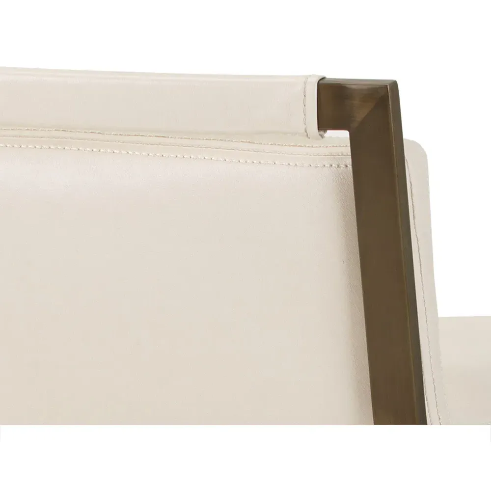 Jordanne Swivel Counter Stool - Cream, Faux Leather