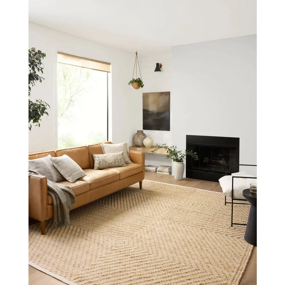 Jorren Diamond Patterned Jute Rug - Natural