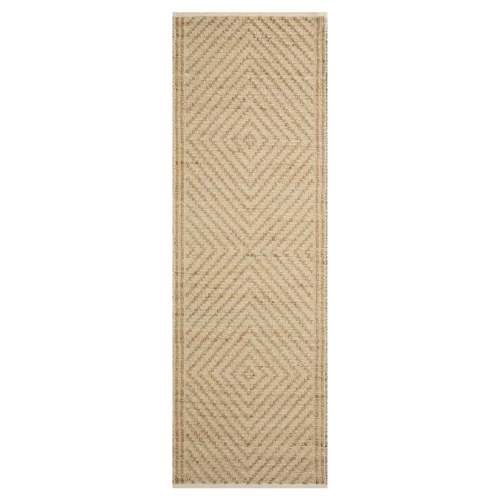 Jorren Diamond Patterned Jute Rug - Natural
