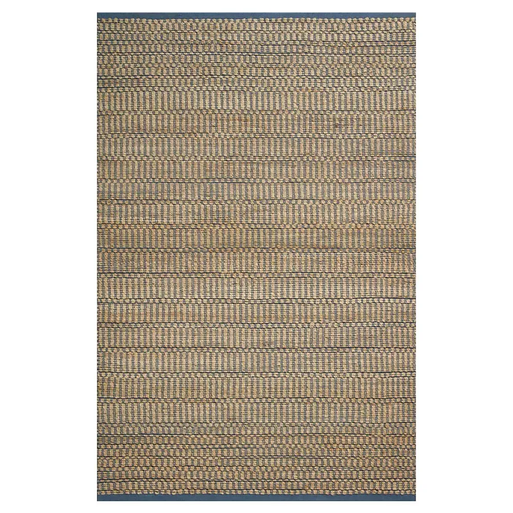 Jorren Linear Patterned Jute Rug Sample - Navy Blue