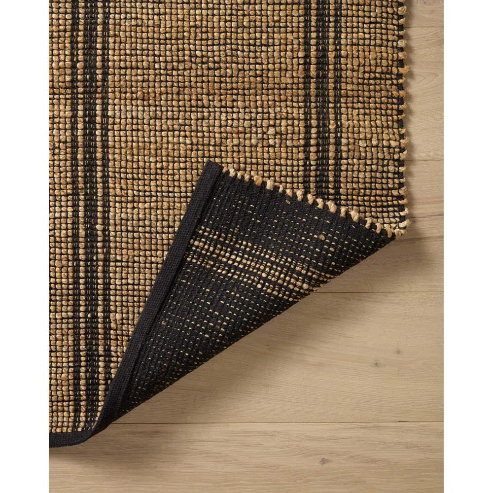 Jorren Striped Jute Rug 2'6"x8' - Black