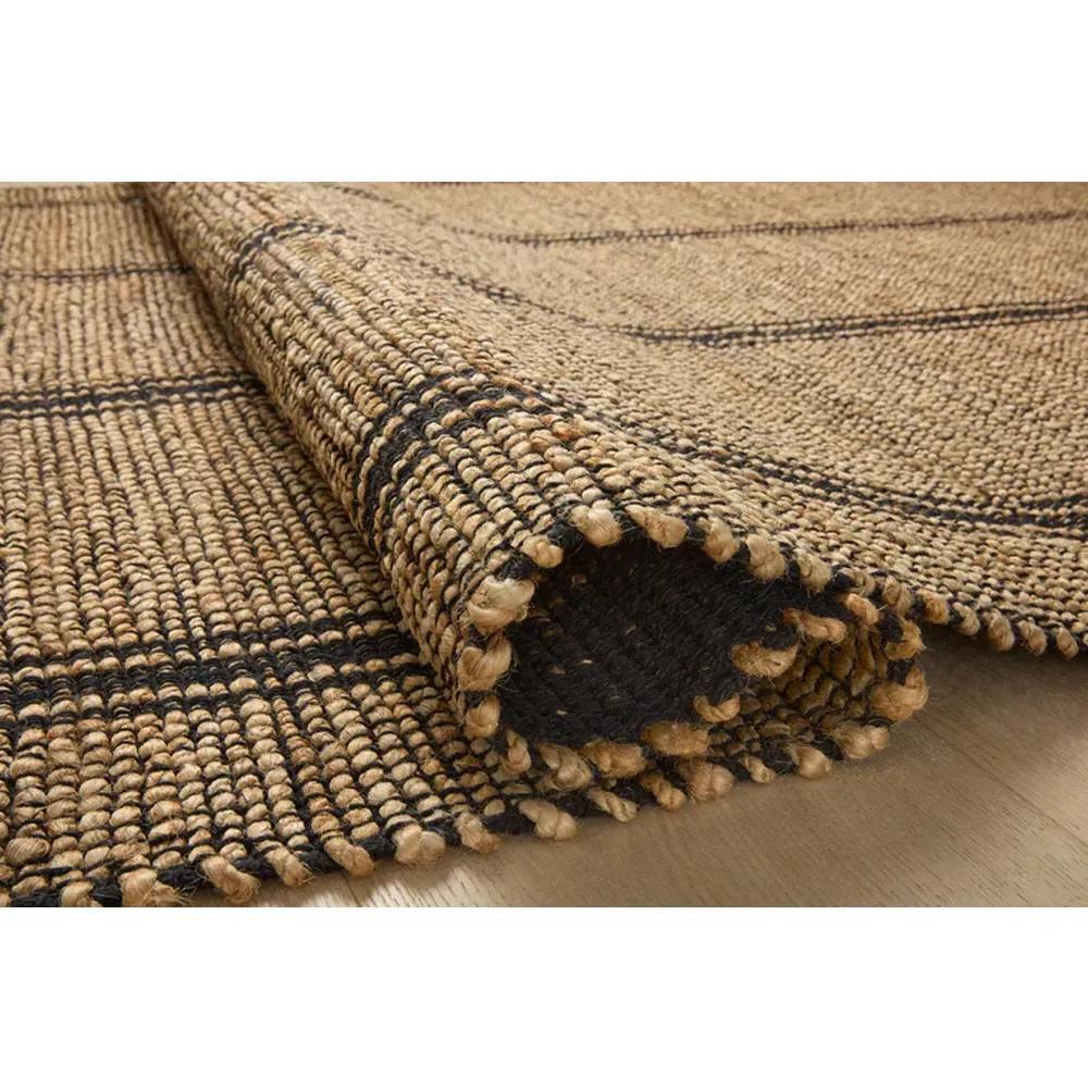 Jorren Striped Jute Rug - Black