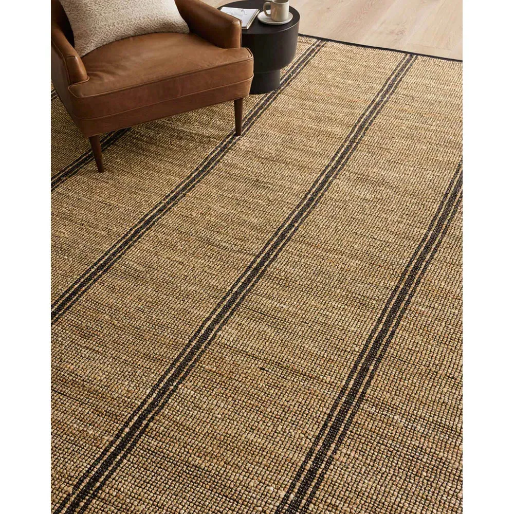 Jorren Striped Jute Rug - Black