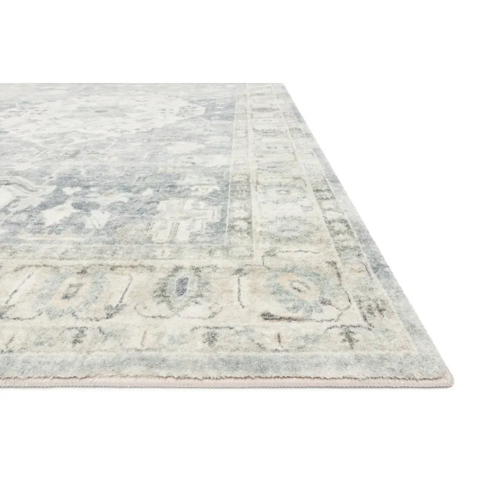 Jorvik Medallion Patterned Rug - Blue, Polyester