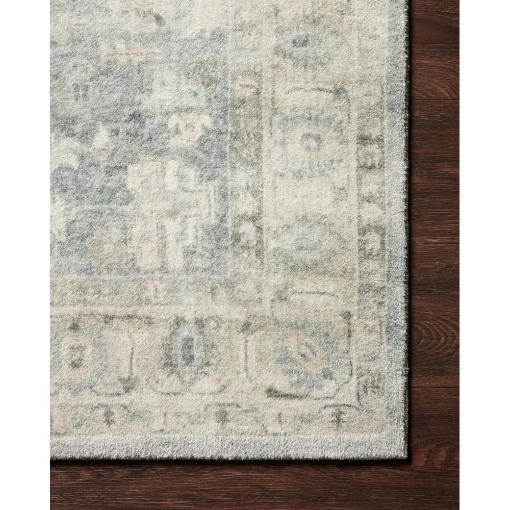 Jorvik Medallion Patterned Rug - Blue, Polyester