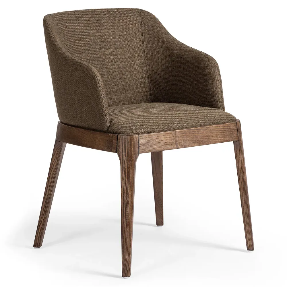 Jose Mid Century Dining Arm Chair - Brown, Ash Wood