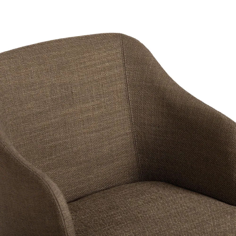 Jose Mid Century Dining Arm Chair - Brown, Ash Wood