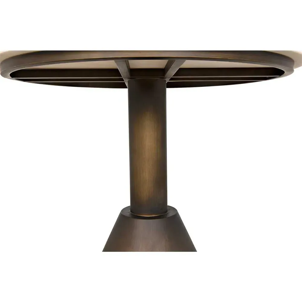 Josefa Round Side Table - White, Marble