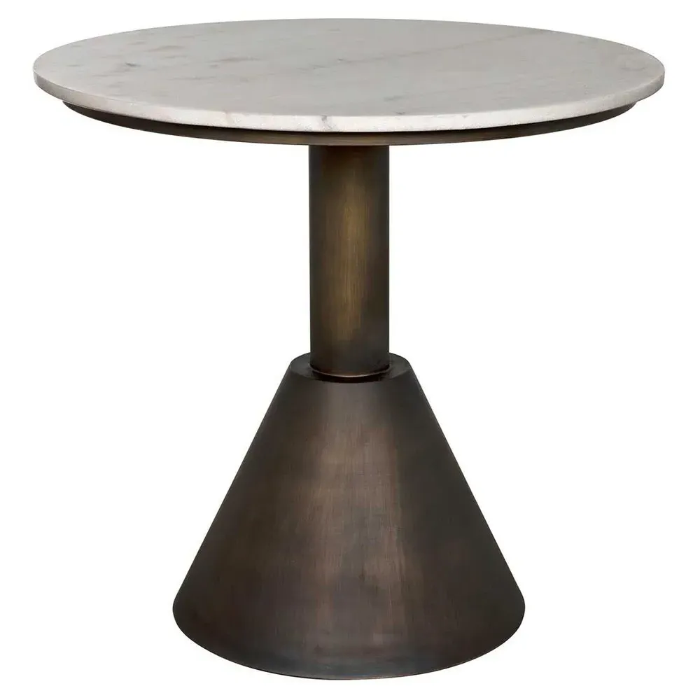 Josefa Round Side Table - White, Marble image