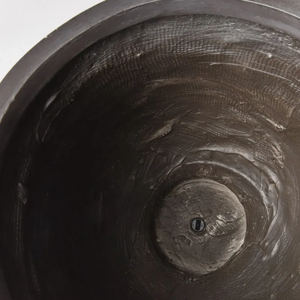 Joselle Round Footed Outdoor Planter - Black, Concrete