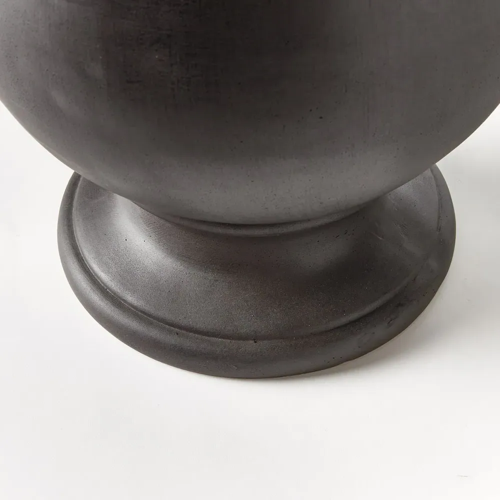 Joselle Round Footed Outdoor Planter - Black, Concrete