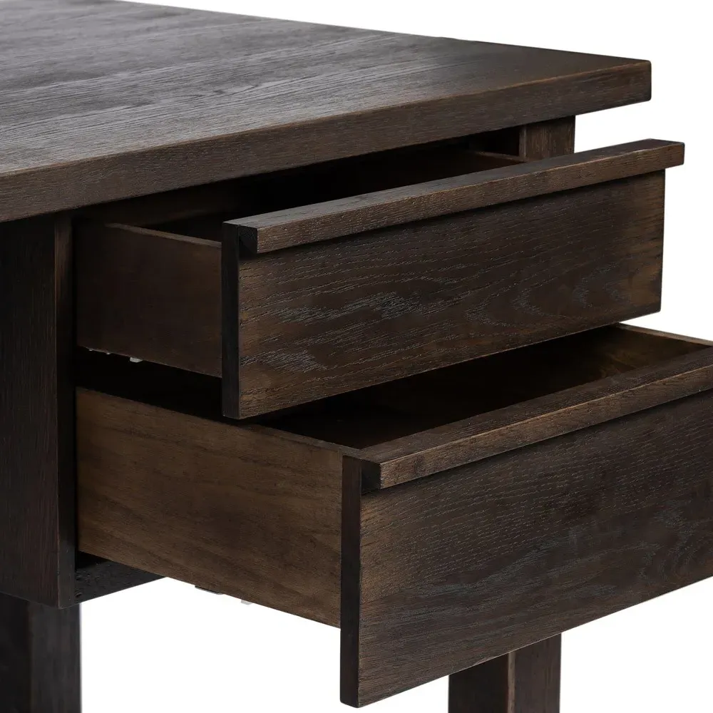 Joseph Rustic Lodge Desk - Dark Brown, Oak