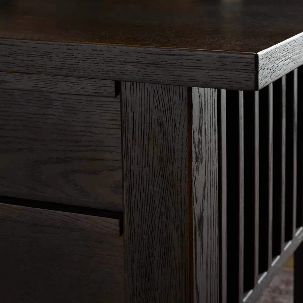 Joseph Rustic Lodge Desk - Dark Brown, Oak