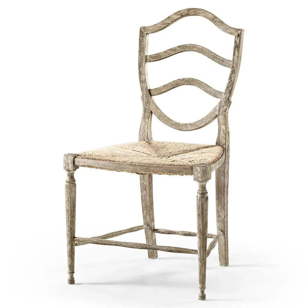 Joseph Woven Rush Dining Side Chair - Grey, Oak