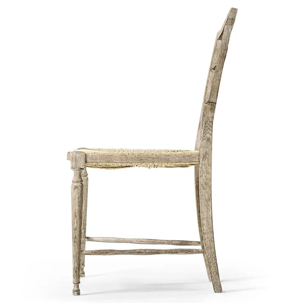 Joseph Woven Rush Dining Side Chair - Grey, Oak