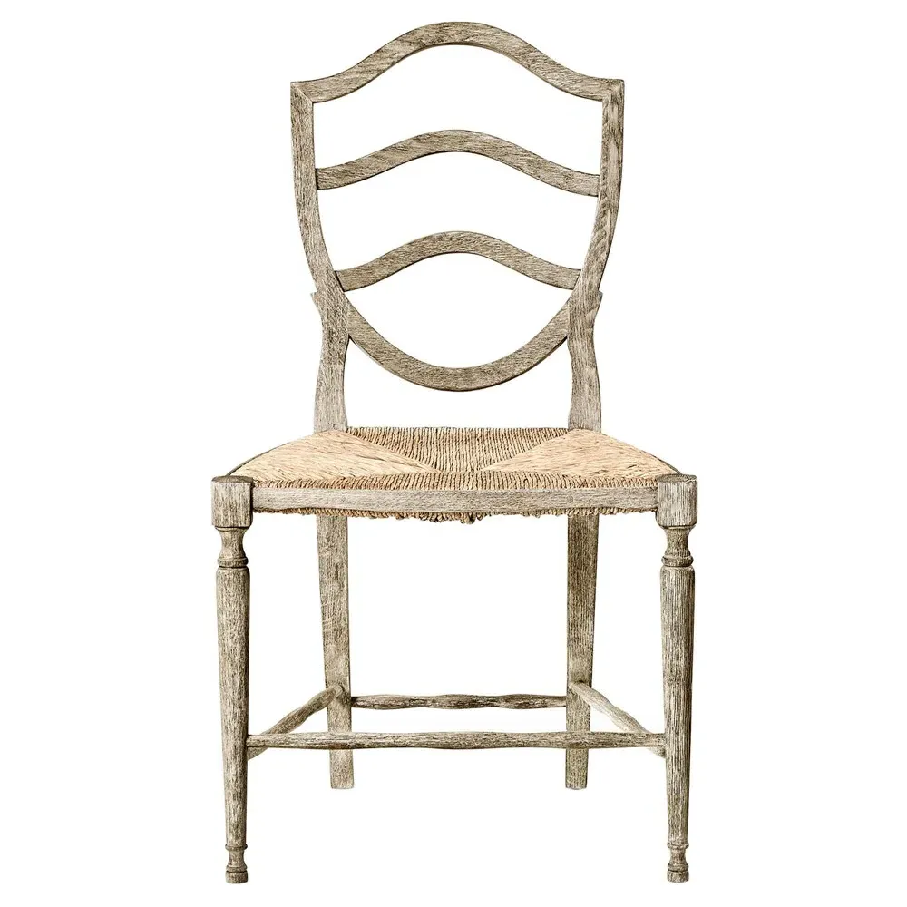 Joseph Woven Rush Dining Side Chair - Grey, Oak image