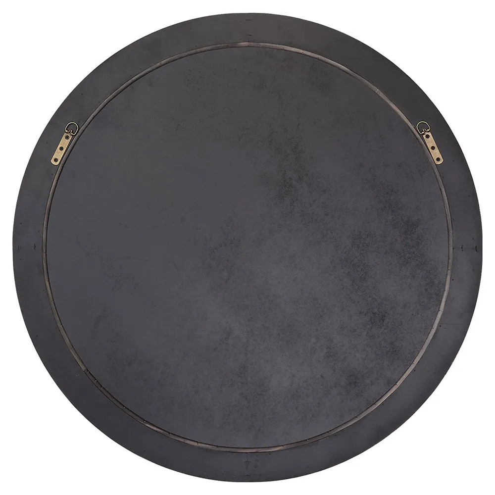 Josiah Round Wall Mirror - Brown, MDF Wood