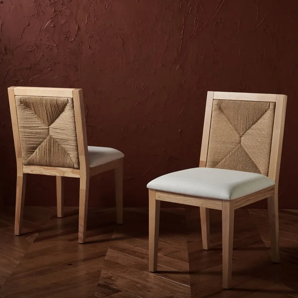 Josie Dining Chair Set of 2 - White, Ash