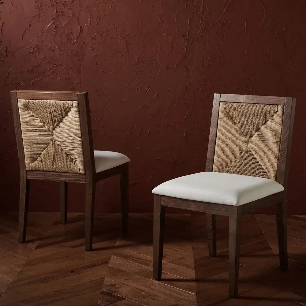 Josie Dining Chair Set of 2 - White, Oak