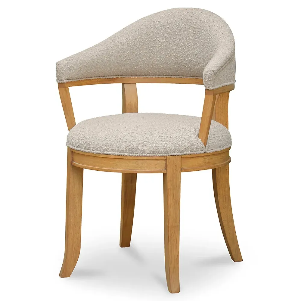 Josie Dining Chair - Taupe, Natural Wood