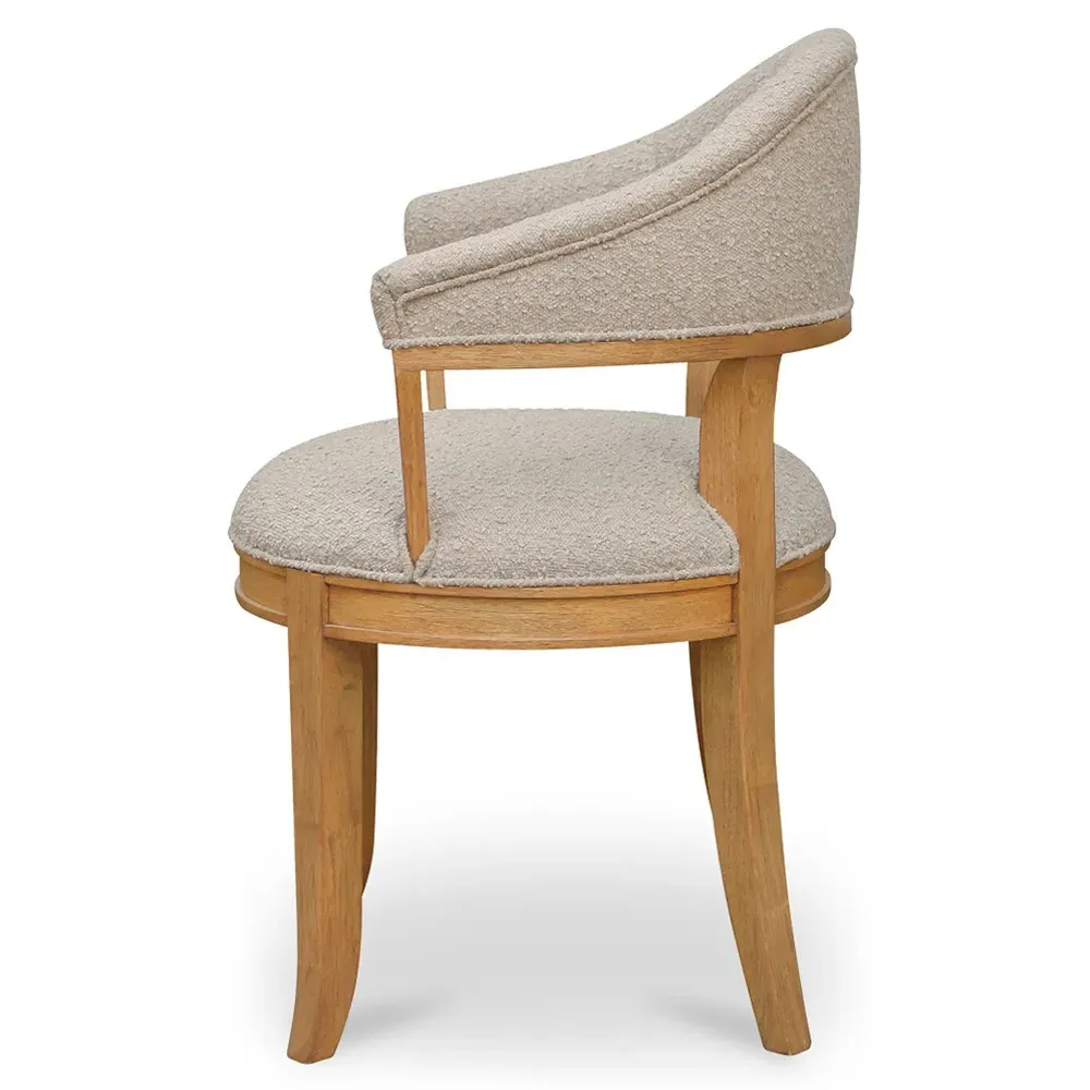 Josie Dining Chair - Taupe, Natural Wood