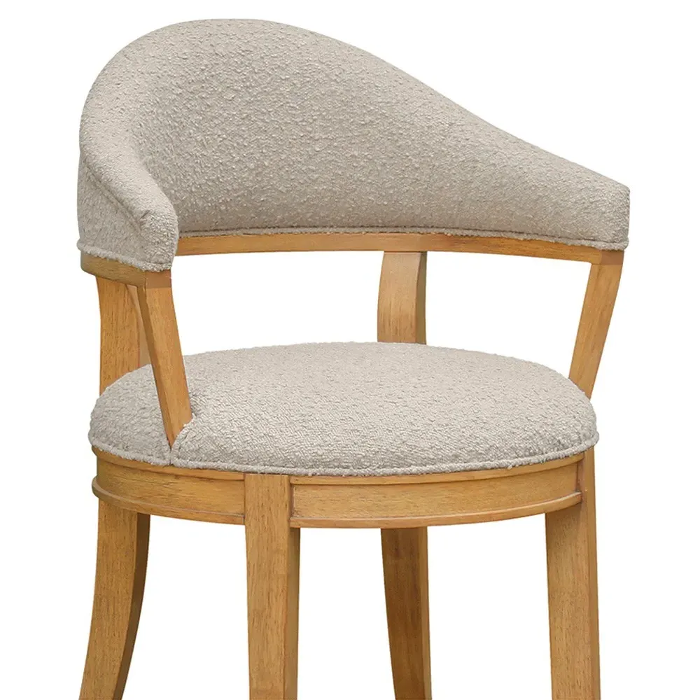 Josie Dining Chair - Taupe, Natural Wood