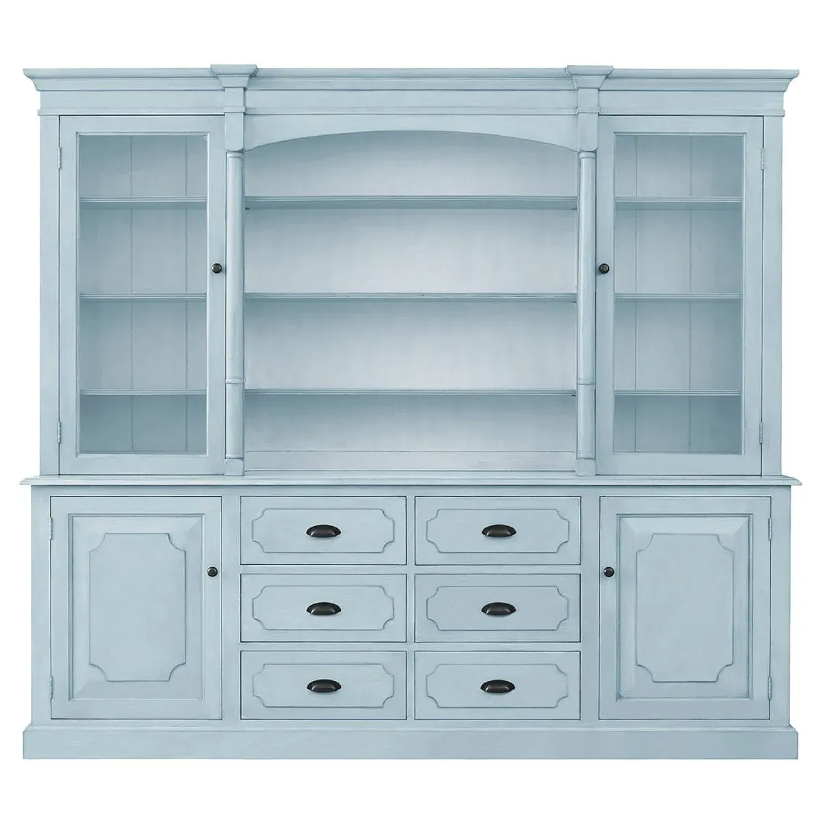Josie Wood Hutch with Storage - Light Blue, Alder image