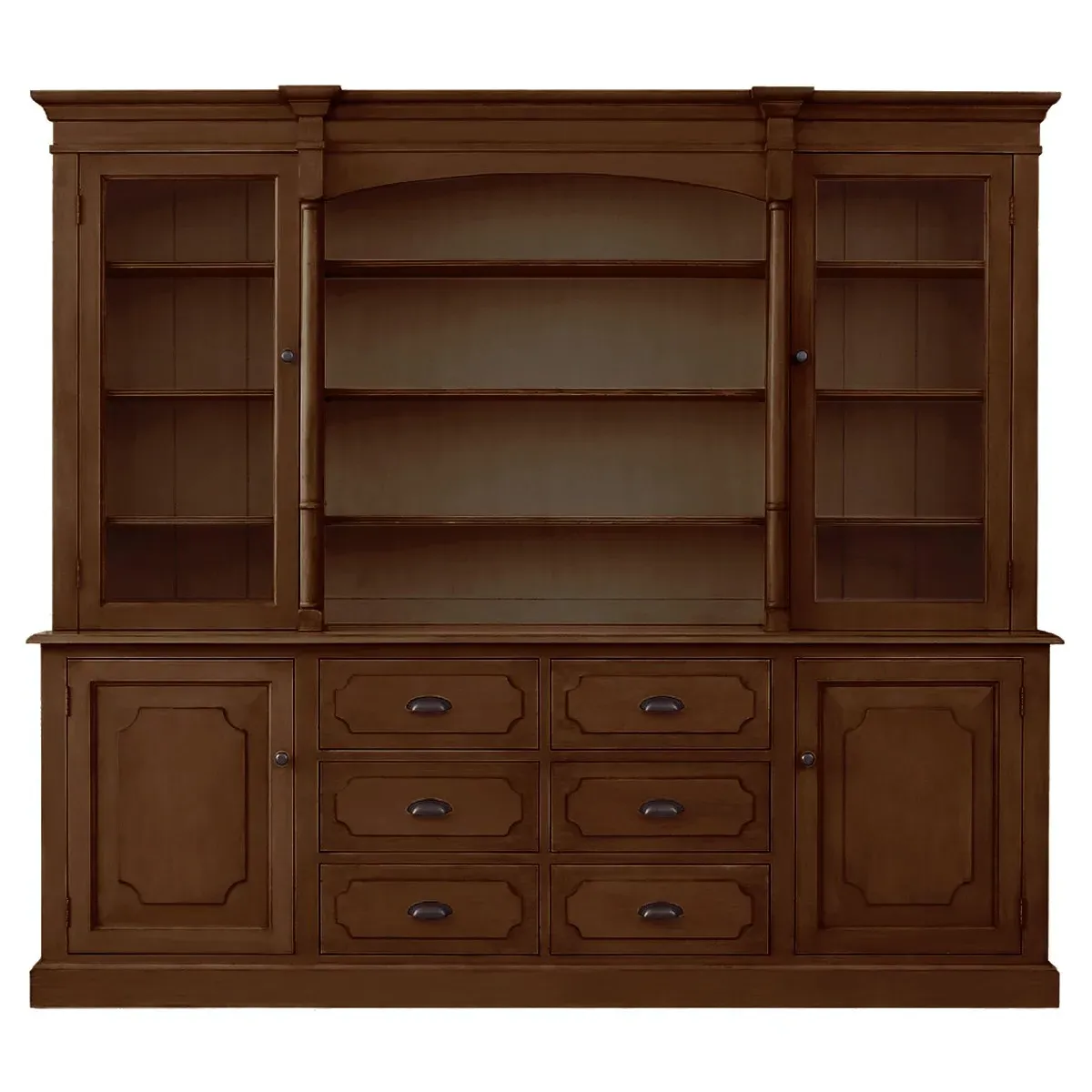 Josie Wood Hutch with Storage - Pecan Brown, Alder