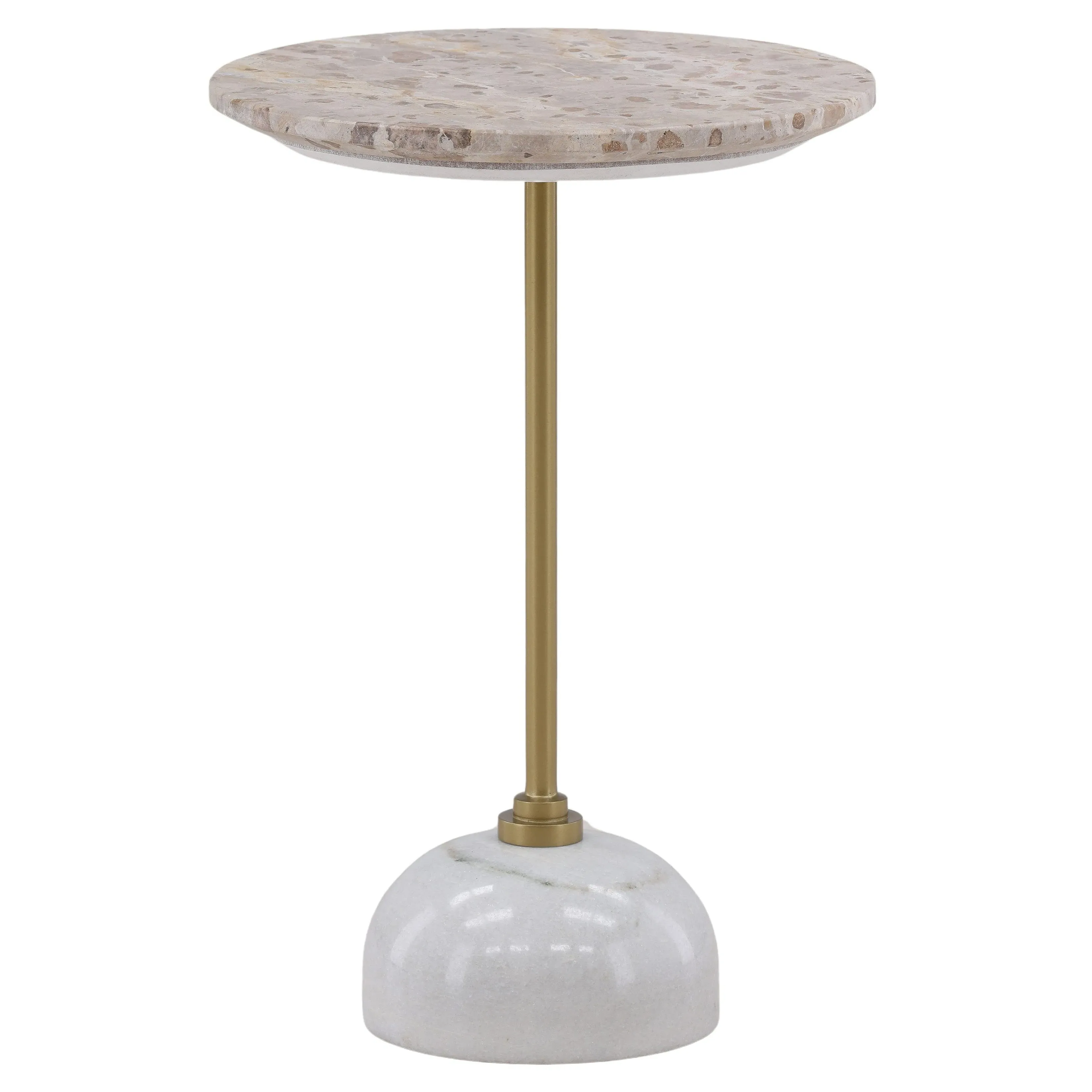 Josy Round Side Table - Beige, Marble image