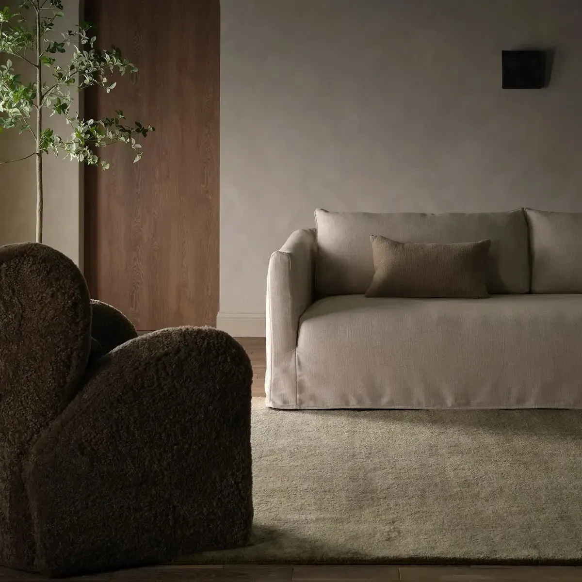 Jovana Hand Knotted Shag Rug Sample - Olive, Wool