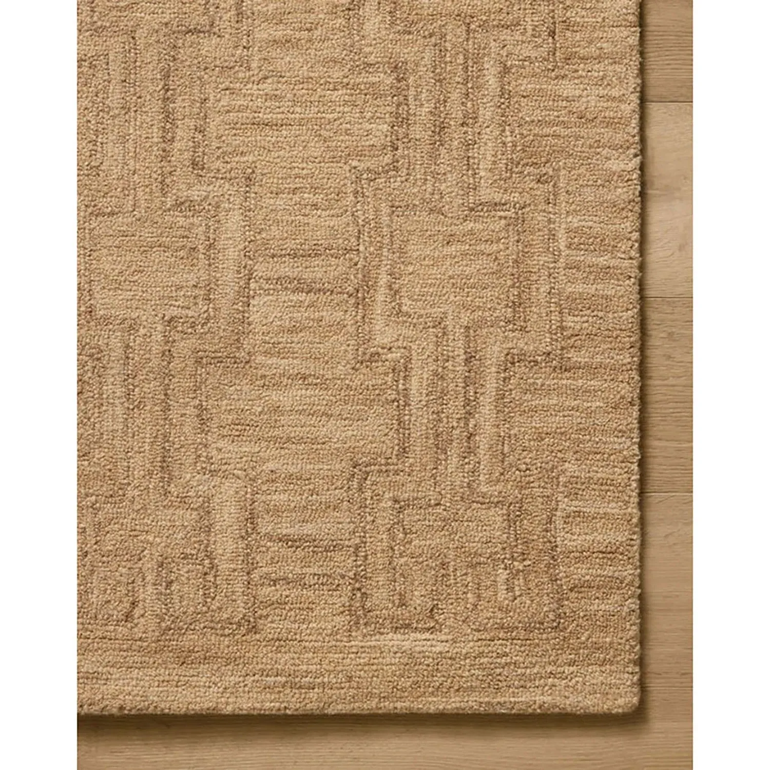 Jovie Textured Solid Rug Sample - Brown, Wool
