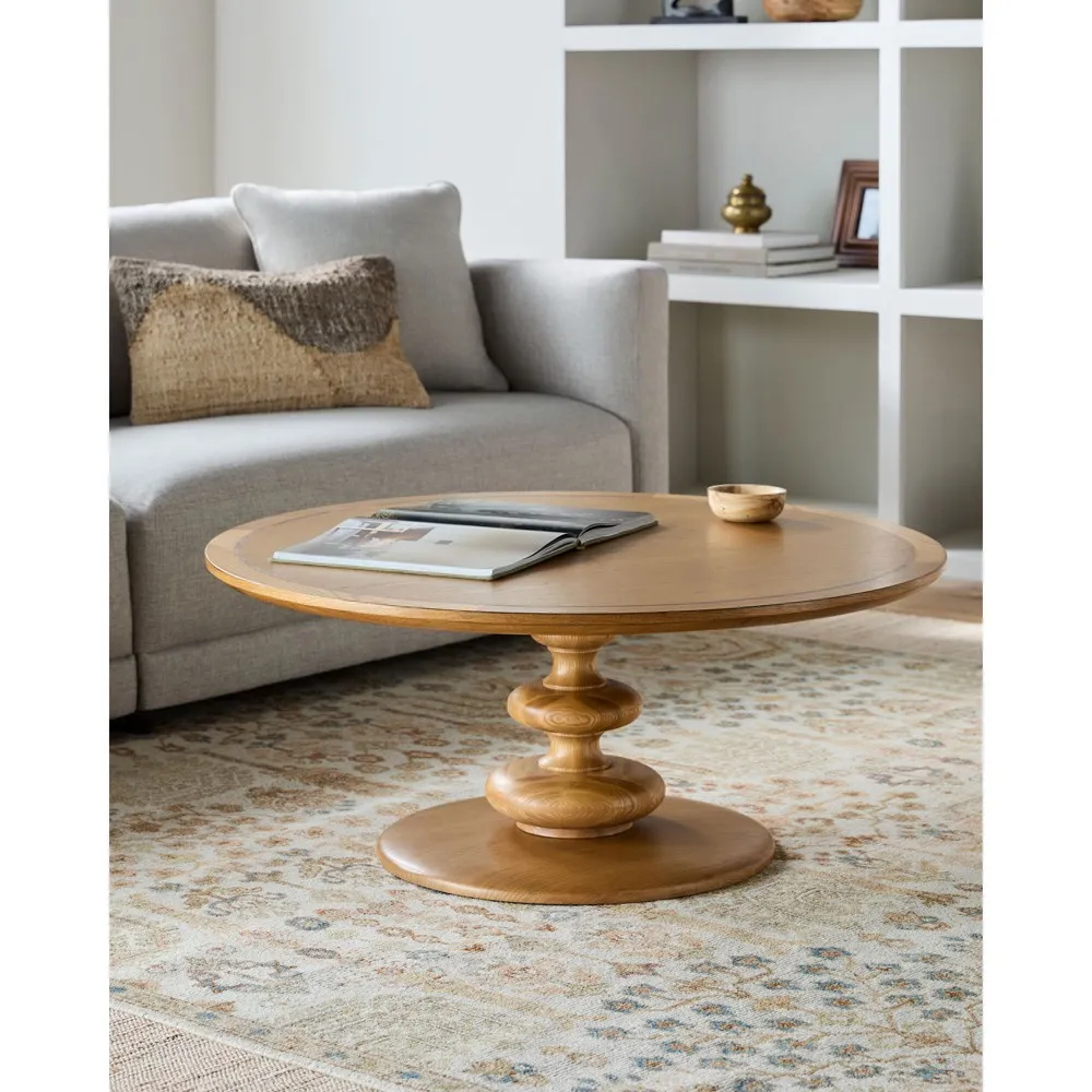 Jovita Round Coffee Table - Brown, Oak