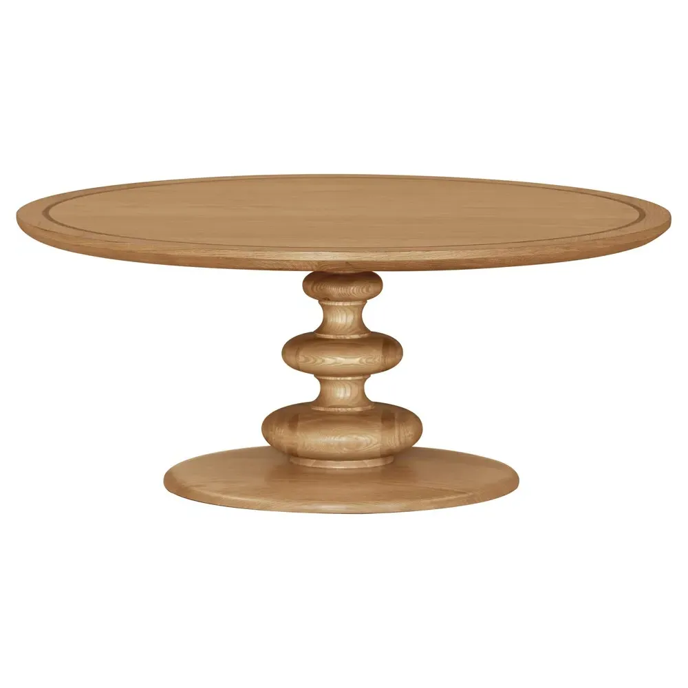 Jovita Round Coffee Table - Brown, Oak