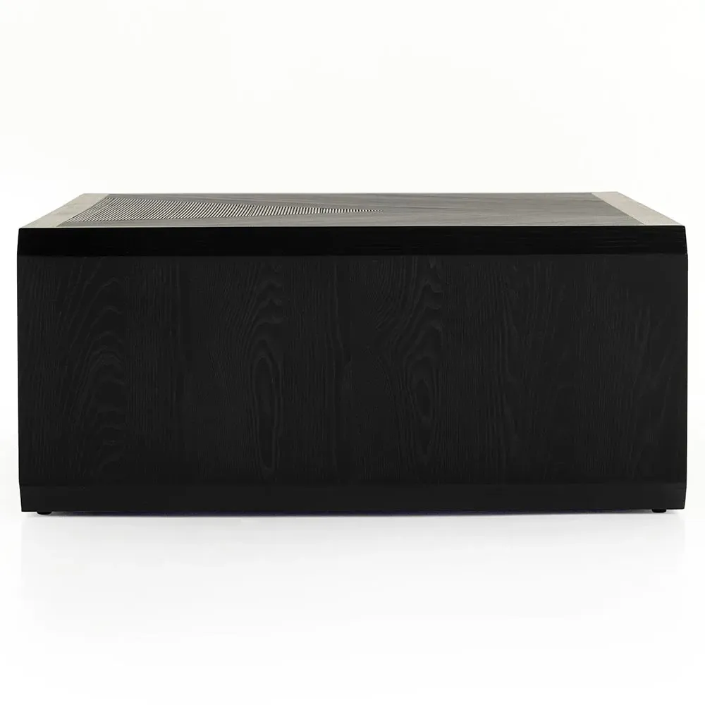 Joy Rectangular 2 Tier Coffee Table - Black, Ash Wood