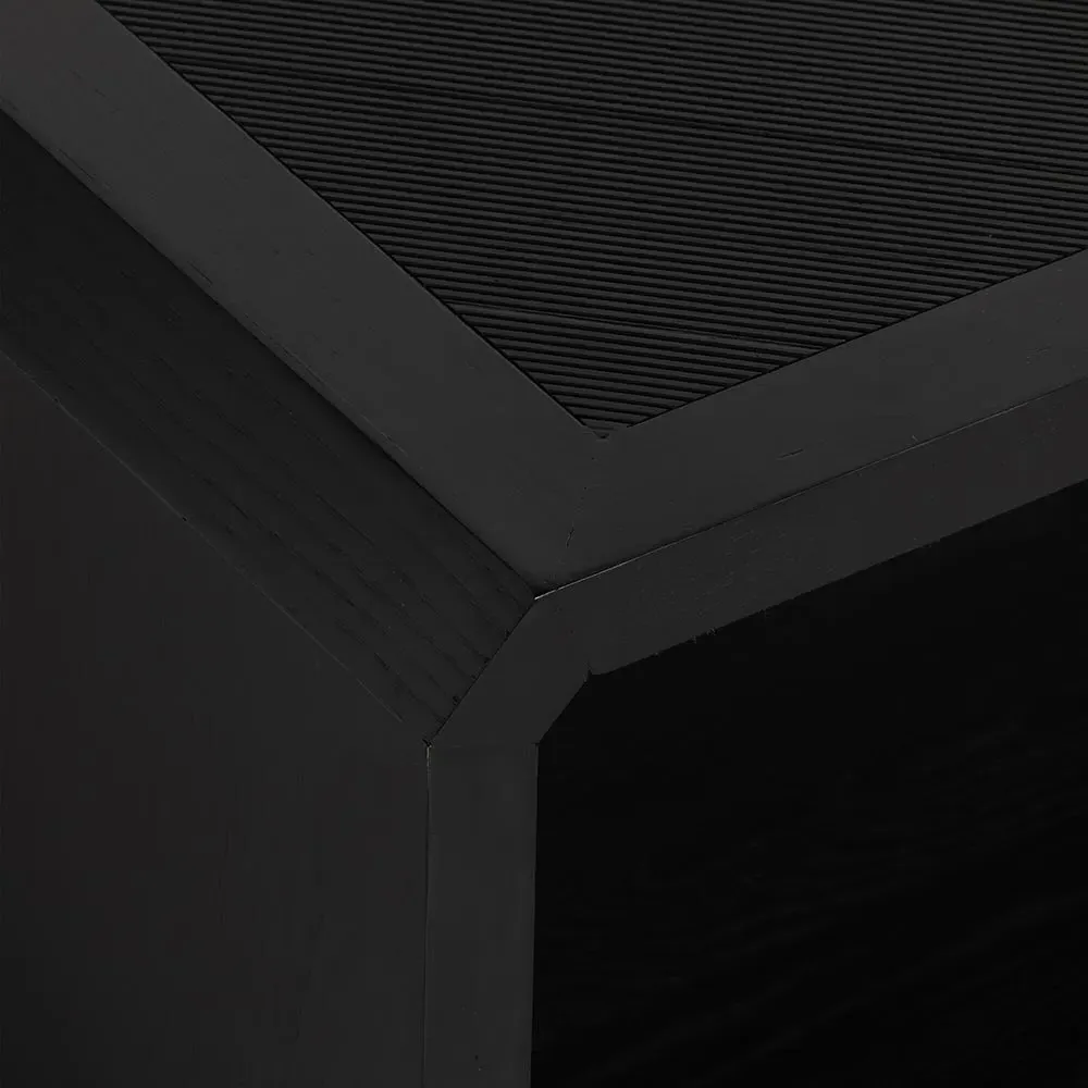 Joy Rectangular 2 Tier Coffee Table - Black, Ash Wood