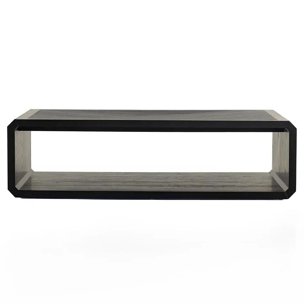 Joy Rectangular 2 Tier Coffee Table - Black, Ash Wood