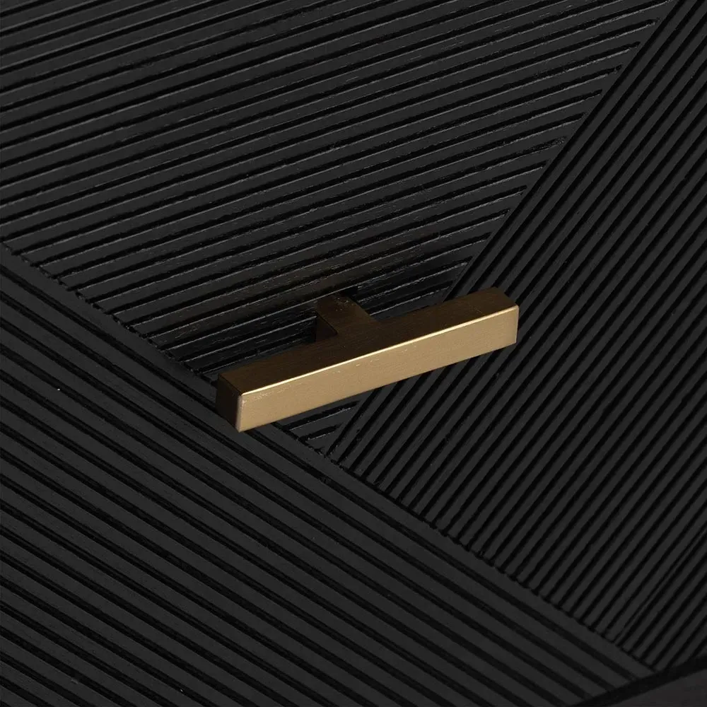 Joy Square End Table with Drawer - Black, Ash Wood