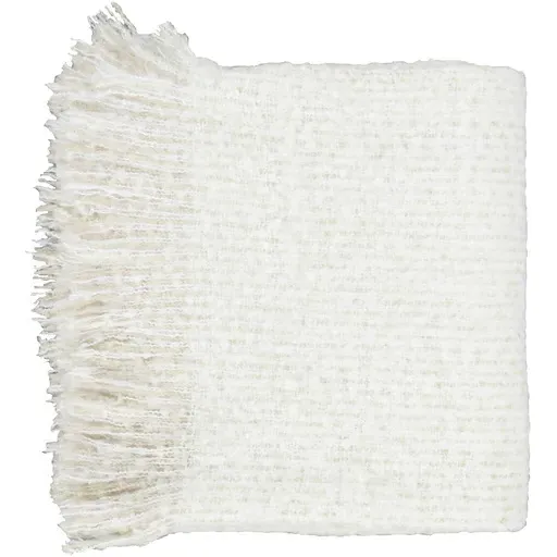 Joy Woven Throw Blanket with Fringe - Ivory, Acrylic image