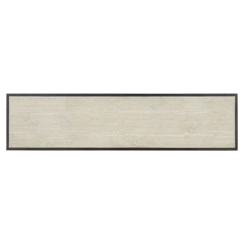 Judah Console Table - Cream Marble, Charcoal Metal