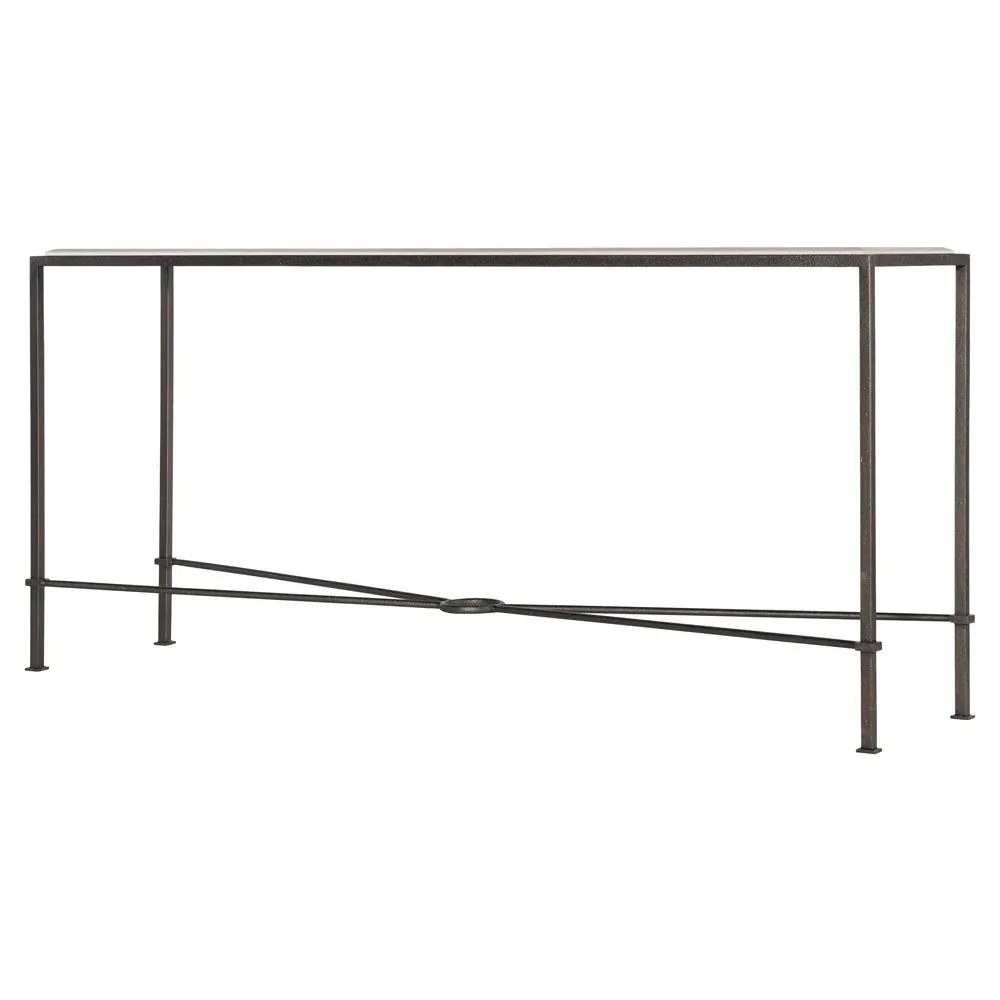 Judah Console Table - Cream Marble, Charcoal Metal image