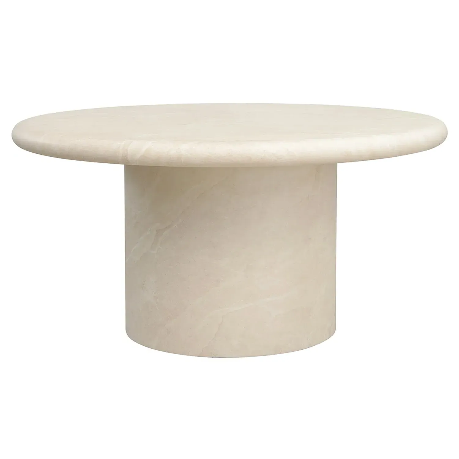 Jude Round Outdoor Coffee Table - Beige, Concrete