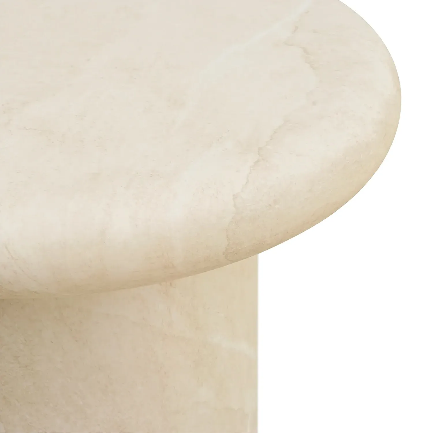 Jude Round Outdoor End Table - Beige, Concrete
