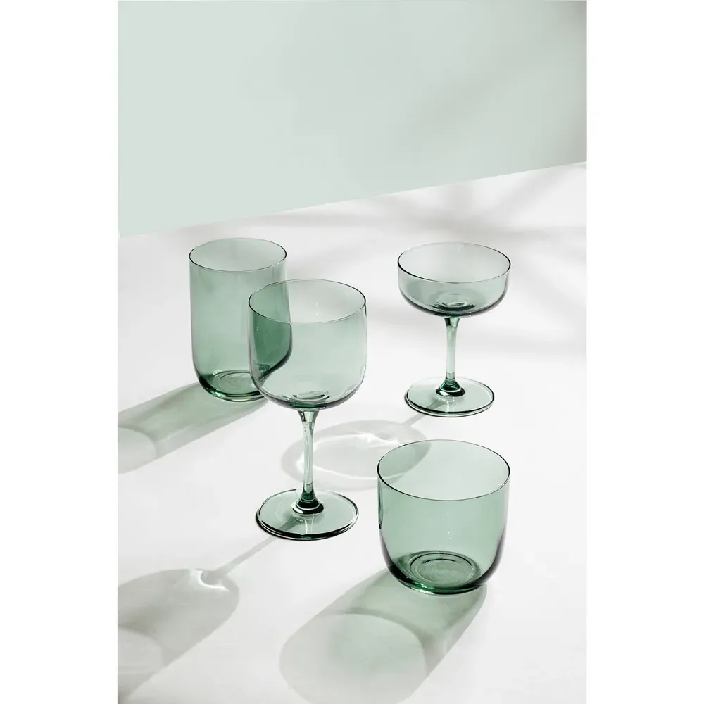 Jude Wine Goblet Set of 2 - Green, Crystal
