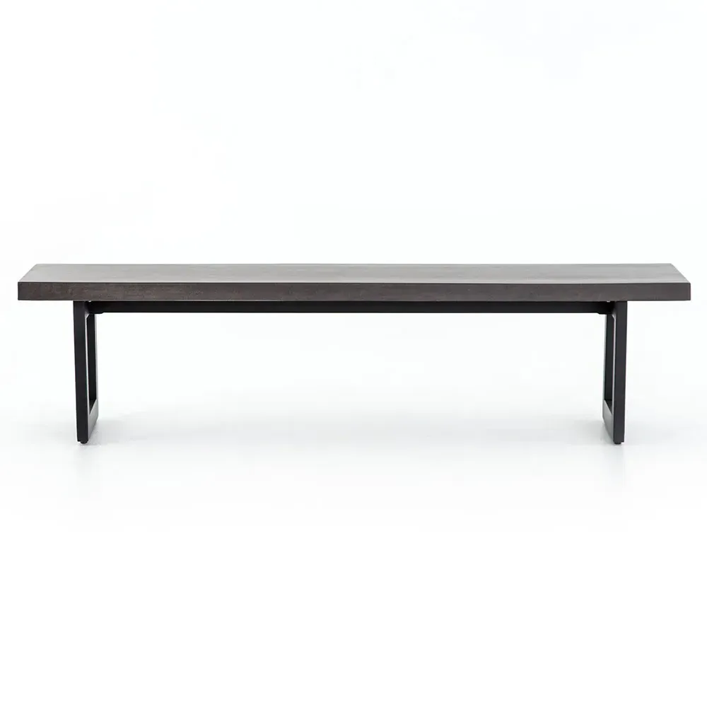 Judith Outdoor Dining Bench - Black, Lavastone image
