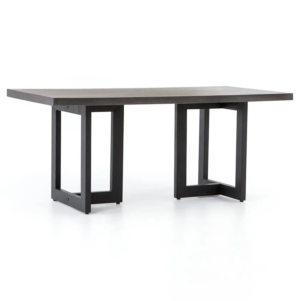 Judith Outdoor Dining Table - Black, Lavastone