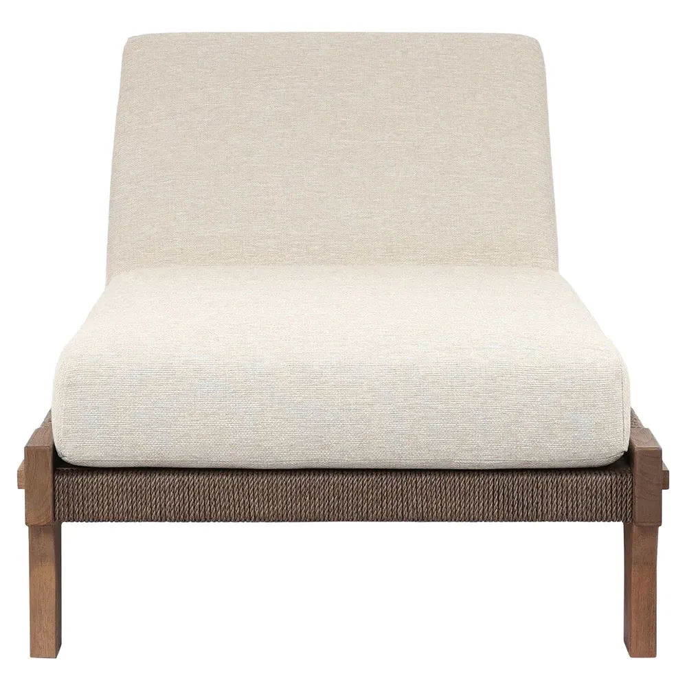 Judy Outdoor Chaise - Beige, Teak